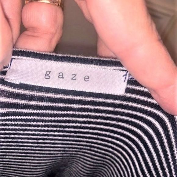 Set 2 Yellow front tie/B&W stripe front knot crop top tee - Picture 7 of 8